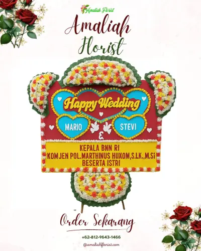 Karangan Papan Bunga Pernikahan di Sukoreno